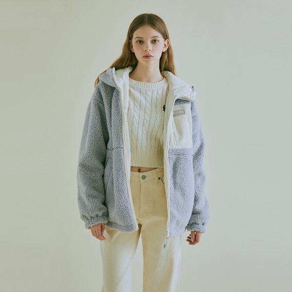 Reversible Hood Warm Up 羊羔毛雙面外套 - Light Purple