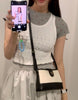 Town Mini Cross Bag - Herringbone Ivory