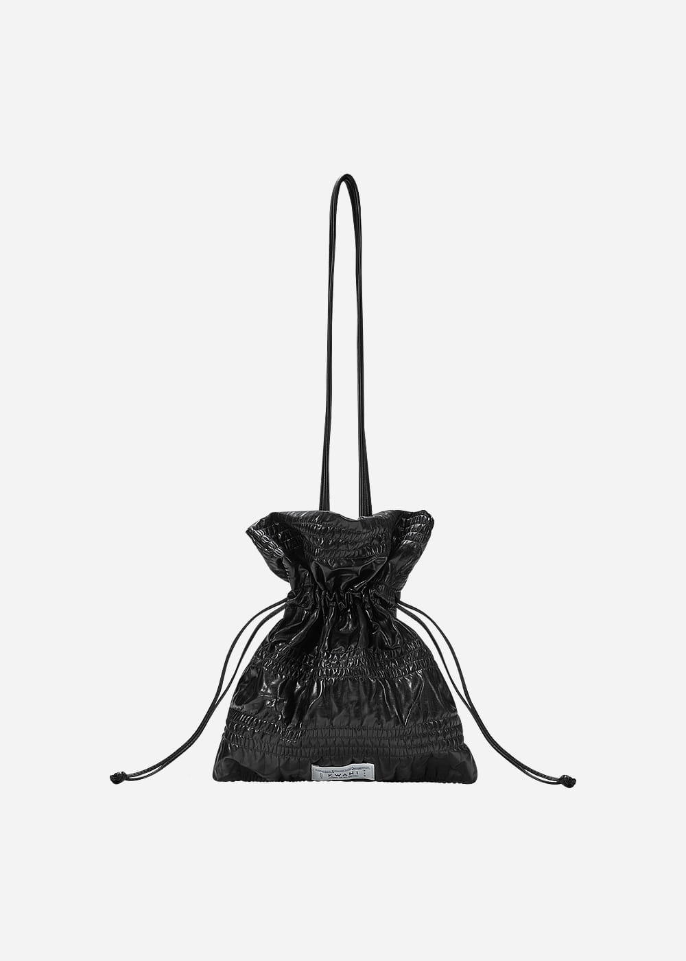Crinkle Shoulder Bag Sleek Black